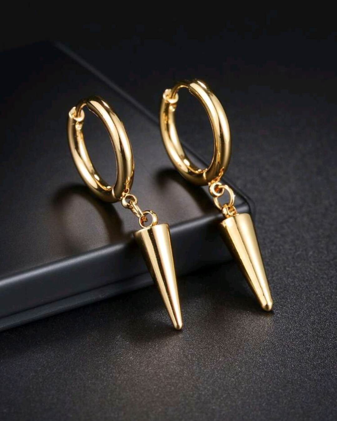Gold Spike Hoop Earrings